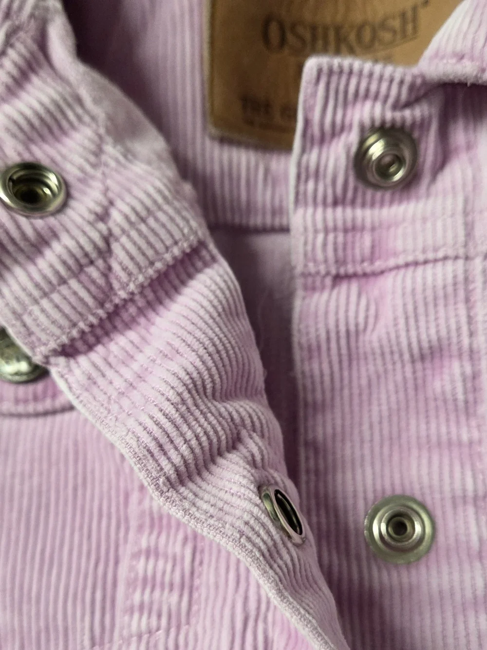 Girl's 5 OshKosh B'Gosh Lavender Corduroy Snap Button Pockets Jacket